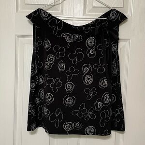 Asymmetrical Black and White Blouse with Unique Design